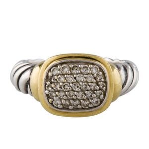 David Yurman noblesse two tone diamond ring